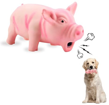 Jouet Couineur pour Chien, Cochon Rose en Latex avec Couineur Jouet en Caoutchouc Cochon Amusant Jouets en Latex pour Animaux De Compagnie Jouets À Mâcher pour Chiot Petit Chien (Rose)