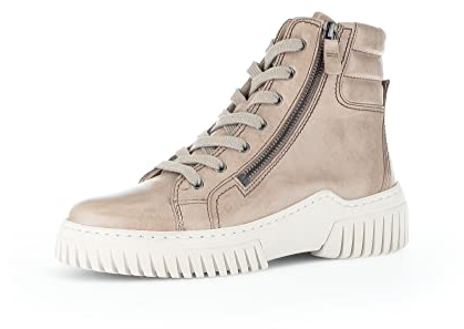 Gabor Damen Schnürstiefeletten, Frauen Boots,Wechselfußbett,Best Fitting,reißverschluss,Boots,Stiefel,Kiesel (beige),38 EU / 5 UK