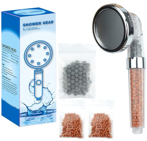 Roellgs Ionic Shower Head 3 Layer Filtration High Pressure Water Saving Handheld Shower Head with Extra Replaceable Accessories Adult Children Pet Home and Gym Use
