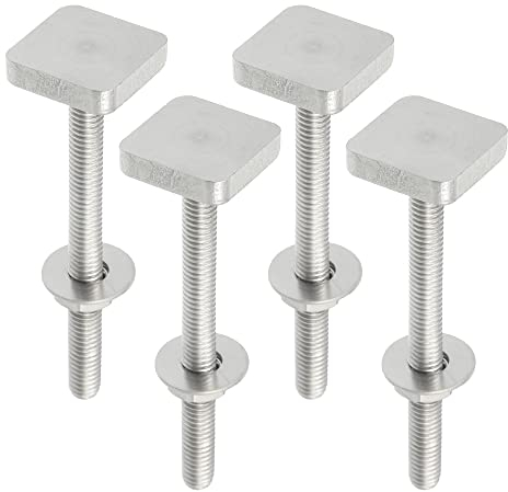 X AUTOHAUX Car Roof Rack T Shaped Slot Bolt M6 W/Nuts Washer (Pack of 4)