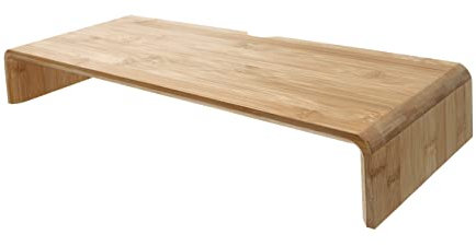 Hoement Rialzo Monitor Bambù Per Scrivania Supporto Ergonomico Per Computer Organizer Da Ufficio e Scuola Design Semplice e Funzionale Struttura Resistente e Spazio Di Archiviazione