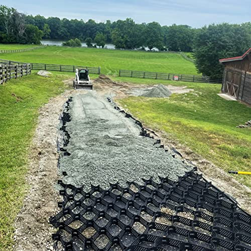 HAUTHE Geocell Schotterfabler Im Freien für Die Einfahrt, Waben -Pflaster -Stützstilde Stabilisator Gitter für Plastikschuppenbasis, Walkway, Schneiden (Size : 5mx10m (16.4ftx