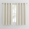 PONY DANCE Gardinen Wohnzimmer Modern Kurz 2 Stücke H 114 x B 132 cm Scheibengardine Blickdicht Verdunklungsvorhänge mit Ösen Vorhang Beige Blickdicht, Hellbeige