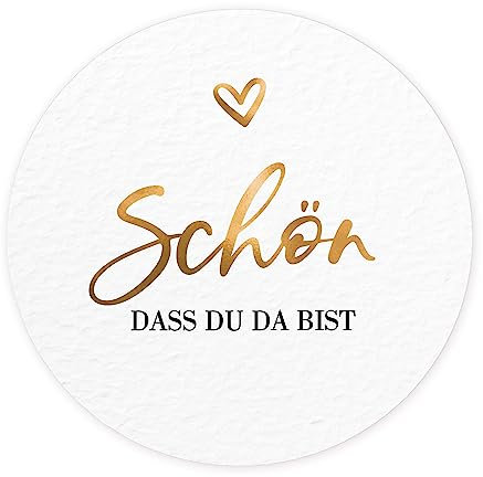 Schön dass du da bist Aufkleberset | NATUR (Ø 30mm)