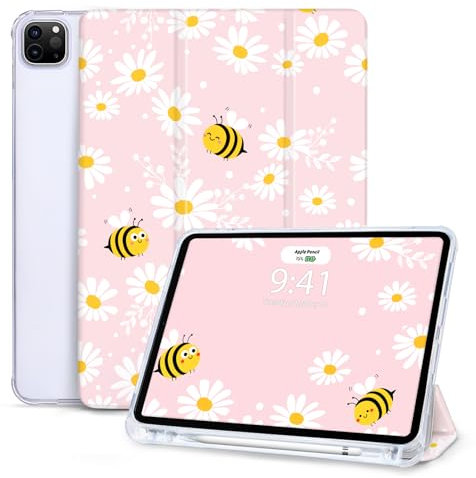 Vozehui Funda para iPad Pro de 11 pulgadas 2022/2021/2020/2018, funda protectora de triple soporte con funda de encendido y apagado automático para iPad de 11 pulgadas (compatible con carga de segundo