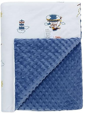LAT Babydecke Kinderdecke mit Minky - Kuscheldecke Baby Krabbeldecke Kinderwagen Decke Unisex Baby Decke für Neugeborene Kinder, Babydecke Winter (Castle, 100 x 75cm)