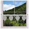 Feenhaus-Scheibenhänger Herz Annemarie Plauener Spitze in weiß-braun rustikale Kurzgardine mit Blüten im Landhaus-Stil 23 x 55 cm