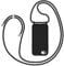 Coqinen Handyband für iPhone 7/ iPhone 8/ iPhone SE 2020 Hülle mit Band, Necklace iPhone 8/ iPhone 7 Silikon Handyhülle mit Kordel zum Umhängen Handy Schutzhülle mit Kette, Schwarz