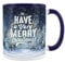 Christmas Mug - Winter Forest Christmas Trees White and Blue Tea Coffee Gift Present Mug