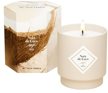 MY JOLIE CANDLE - Duftkerze Kokosnuss – Geschenk für Damen, Mama, Teenager – 100 % natürliches Wachs – französischer Duft – Baumwolldocht – Brenndauer 45 Stunden