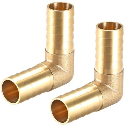 TOP-VIGOR Lot de 2 raccords de tuyau coudés à 90 degrés en laiton cannelé de 19 mm pour air, eau, huile