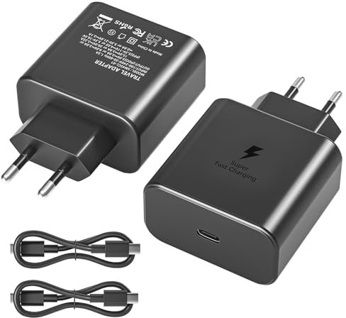 NATNO 45W USB C Caricatore per Samsung Galaxy S25 Ultra/S25+/S25/S24 /S23 Ultra/S23+/S23/S22 Ultra/S22+/S21/S21 Ultra 5G/S21+ 5G/S21 FE/S20 Ultra/S20+/S20 Caricabatterie Ricarica Rapida con Cavo