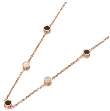 SiVaji Necklace Pendant Chain Men Women Jewellery Necklace Rose Gold Color Shell Charm Necklace Bohemia Pendant Chain For Women Rosegoldcolor