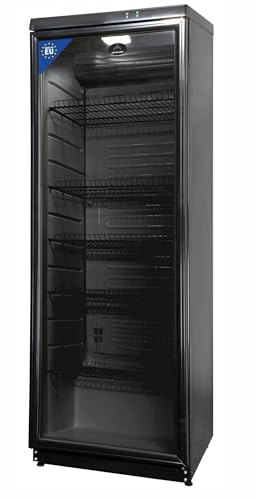 A&S Polarny Flaschenkühlschrank mit Glastür 350 L Farbe: schwarz Getränkekühlschrank
