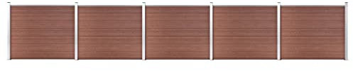 ShCuShan Canniccio Clôture clôture Balcon brise-vent,Ensemble de panneaux de clôture WPC 872x146 cm Marron