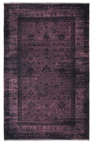 TESSO LIVING Moderner Vintage Boho Teppich - Bordeaux Rot 195 x 280 cm - Maschinenwaschbar und rutschfest Kurzflor Teppich - bringt Wärme in Wohnzimmer und Schlafzimmer