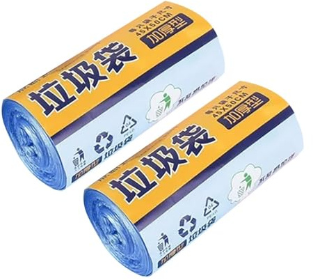 Kitchen Garbage Bag 2 Rolls, 10 L Bin Liners Drawstring Rubbish Bags, 60 pcs Small Bin Bags Degradable Trash Bags Unscented Indoor Garbage Bags for Bedroom Kitchen Office（Fits 2Gallon Bins） (Blue)