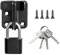 SAYAYO Verrou Porte Exterieur/Interieure Coulissante avec Cadenas, Loquet Porte à Bascule Boulon pour Portail Jardin Armoire, Finition Noire en Acier Inoxydable, 40 x 45 MM