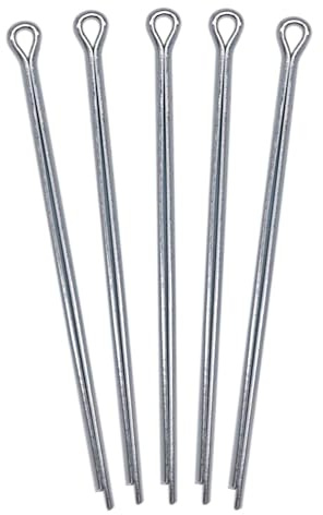 SKIR'CO (5 Stück) Splinte aus verzinktem Stahl 4 x 100 mm, Splintstifte, DIN 94, Splinte aus Metall