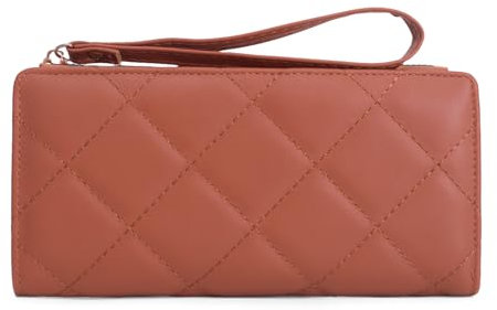 RNIEGA Portefeuille Femmes en Cuir PU avec 17 Fentes pour Cartes de Crédit, Pochette et Dragonne Poignet