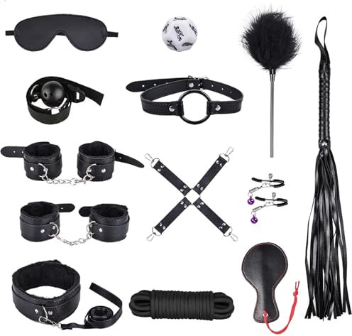 Sex Bondage Ties BDSM Kit Qoosea 13PCS Set de Juguetes Sexuales para Parejas Set Bondage Ajustable Juegos de Adultos para Parejas Set de Restricción para Accesorios Sexuales
