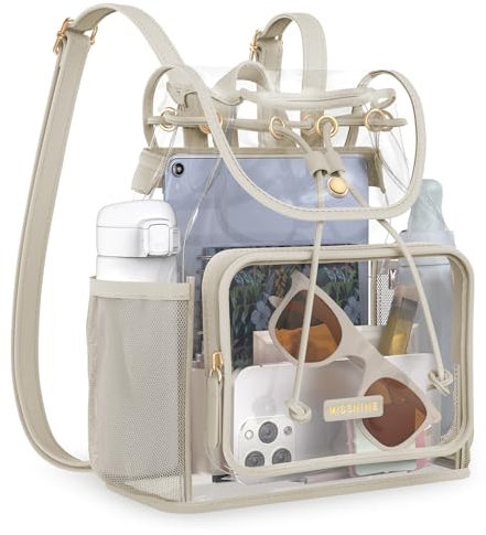 Missnine Klarer Rucksack Plastik Schulrucksack Schultasche,clear bag festival,durchsichtiger rucksack,Transparent Wasserdicht Durchsichtig Strapazierfähige PVC-Buch-Tasche Clear Backpack für Schule