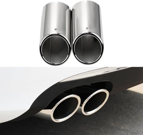 REMAZ Endstuck Auspuff für Audi Q3 2013-2015, Auspuffblenden Edelstahl Auto Endstück Endschalldämpfer Spitze Endrohrblende,A Silver