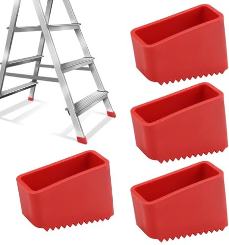 4 Piezas Tapas de Repuesto para Escaleras, Pies de Escalera 50x20mm, Pies de Goma, Patas de Escalera, Tapas Protectoras Antideslizantes Universales para Escaleras Plegables de Trabajadores Domésticos
