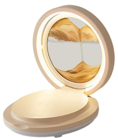 F Fityle Night Light Moving Sand Art Decorative Sand Scene Speaker Ornament Flowing Sand Art Lights for Cafe Home Tabletop Decoration, orange