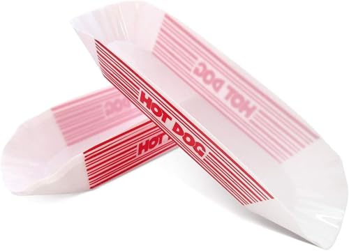 Black Duck Brand Classic Hot Dog Holder Tray, 12 Pack BPA Free Plastic, Reusable Plate Dish for Party, BBQ or Picni