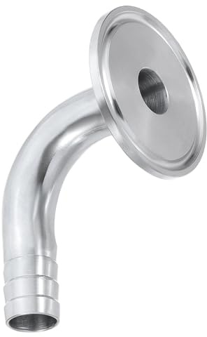 PATIKIL Coude à 90 Degrés Tri Clamps Tuyau Cannelé en Acier Inoxydable 304 | 5/8 Pouce Tube 50,5mm Ferrule 1,5 Tri Clamps, Raccord de Tuyau de Barbe