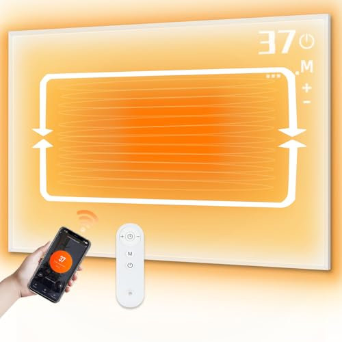 cliheet Infrarotheizung Energiesparend Elektroheizung Heizkörper - Infrarot Wandheizung 720W Heizung Elektrisch Deckenmontage Heizgerät mit Fernbedienung WIFI Steuerung Thermostat Infrarotheizkörper