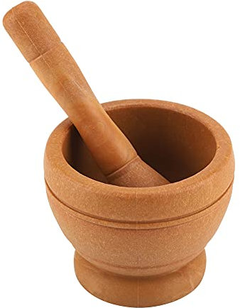 Set Grande con Mortaio e Pestello, Set con Pestello per Smerigliatrice Aglio e, Set con Pestello per Mortaio a Mano per Farmacia Farmacia Facile da Schiacciare (Legna)