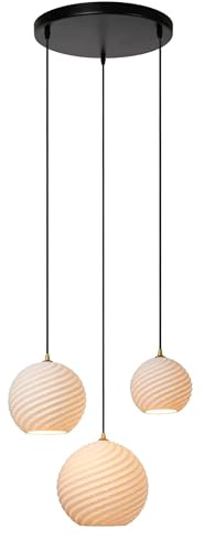 LUCIDE BINA - Pendelleuchten - Ø 40 cm - 3xE27 - Weiß