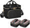 Prokva Nähzubehör Organizer Tasche mit 2 Abnehmbaren Fächern, Große Nähset Tasche für Nähzubehör und Werkzeuge, Schwarz (nur Tasche)