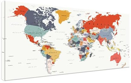 Weltkarte Diamond Painting Erwachsene Groß XXL 50x100cm, 5D Diamant Painting Bilder Bastelset Geschenk Mädchen, Diamond Painting Zubehör Full Diamant Malerei Kunst Basteln Set für Home Wand Décor J412