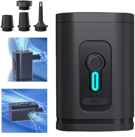 Pompe à air pour gonflables – Pompe à air pour lit pneumatique | Gonfleur de pneu 30 W Compresseur portable pour vélo avec batterie de 700 mAh, jouets gonflables pour radeau de piscine, bateau, jouets