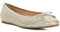 Dune Ladies Harries Woven Slip On Ballet Flats Size UK 8 Flat Heel Ballet Pumps Gold