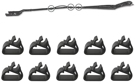 10 Clips Essuie-Glace pour Peugeot 3008, 5008, Citroën C5, DS7 - Fixation Tuyau de Bras Essuie-Glace Avant. Accessoire de Remplacement Lave-Glace.