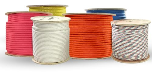 SGT KNOTS Arborist Double Braided Polyester Rope - Heavy Duty Tree Pulling Rope, Rigging, Tree Ropes, Arborist Pulling, Felling, Sailing, Industrial Rigging (1 in x 25ft) Red-White-Blue