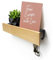 SirHoldeer Porte-clés Mural avec Étagère en Bois Massif et Métal | Organisateur Mural pour Entrée et Couloir | Design Scandinave Moderne