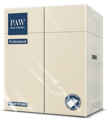 PAW - Besteckservietten aus Softpoint (32 x 38 cm 1/8 Bestecktasche) | 50 Stück | Perfekt für Pubs, Hotels oder Cafés | Serviettentaschen für Besteck | Champagner