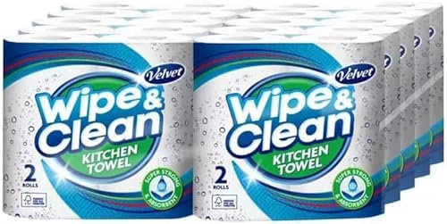 Velvet Wipe & Clean Plus Household Towels 20 Roll Pack by Shop 4 Less