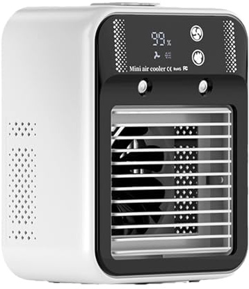 Mobiles Klimagerät, 3-in-1, tragbar, 500 ml, Luftkühler mit 2 Lüftergeschwindigkeiten, für Schlafzimmer, Büro, Camping