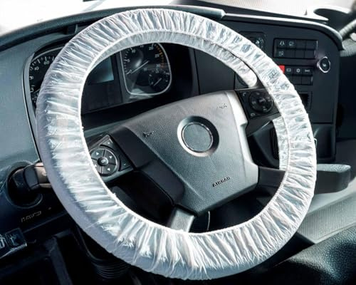 VEPATIM 250 Lenkradschoner Einweg-Lenkradschutz Ø 55 cm für LKW mit Gummizug weiß