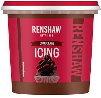 Renshaw Luxury Chocolate Vegan Buttercream Icing, 400 g (Pack of 1) | Soft & Spreadable, for Cakes & Cupcakes, Versatile for Baking, for All Skill Levels