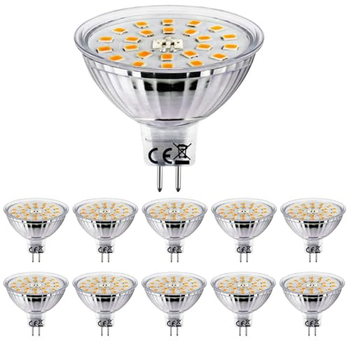 HiBay 10er Set LED Lampen GU5.3 12V, 3W Warmweiß 3000K (Ersetzt 30W Halogen), MR16 300lm Strahler Leuchtmittel, Nicht Dimmbar für Deckenleuchte Einbauleuchte
