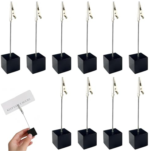 10 Stück Fotohalter mit Klammern, Tischkartenhalter Clip, Kartenhalter Tisch aus Holz mit Metallklammer, Kartenständer Postkartenhalter Holz Fotoständer Clip für Hausdekoration, Party, Büro, Hochzeit