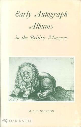 Early Autograph Albums, in the British Museum