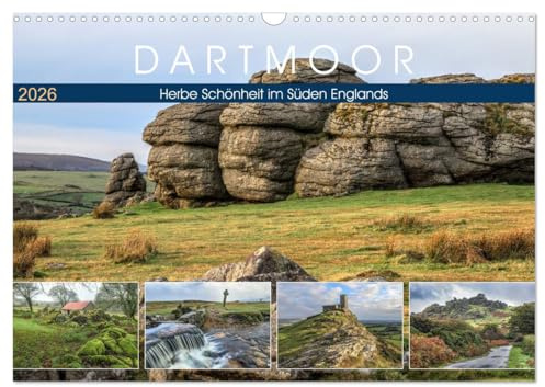 Dartmoor, herbe Schönheit im Süden Englands (Wandkalender 2026 DIN A3 quer), CALVENDO Monatskalender: Eine fotografische Reise zu Granithügeln, ... und historischen Bauwerken. (CALVENDO Orte)